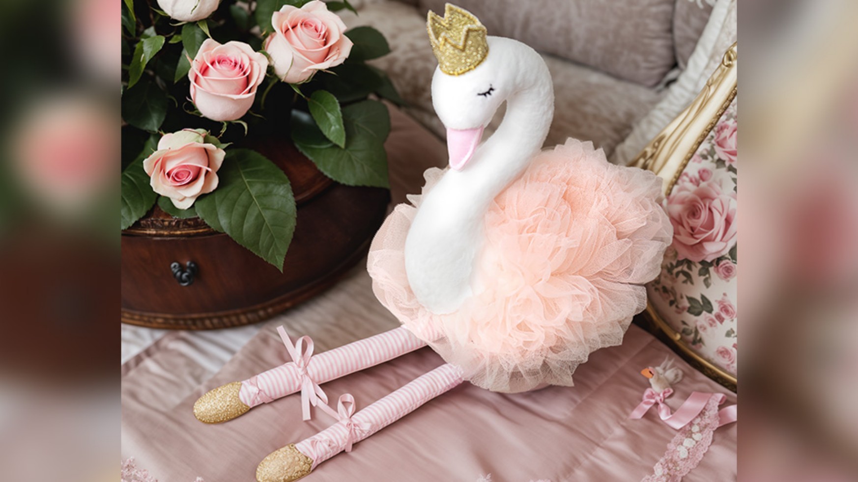 Amazon.com: Mikee Fluffie Plush Toy Stuffed Animals Ballet Swan